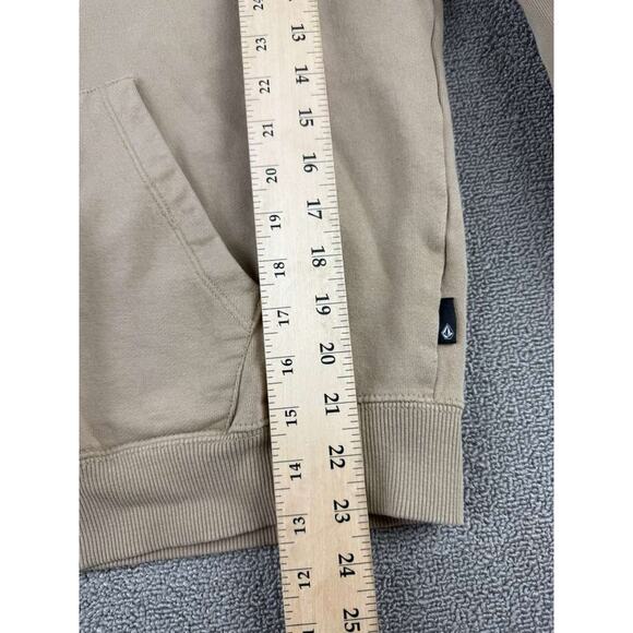 Volcom Zip Hoodie Men's XL Tan Classic Fit Full Zip Hooded Logo Embroidery - Picture 8 of 9